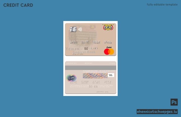 Mastercard-Beispielansicht der Zentralbank von Jemen